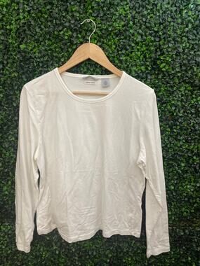 Madison Studio, White Prim Cotton, Long Sleeve Blouse, Size XL